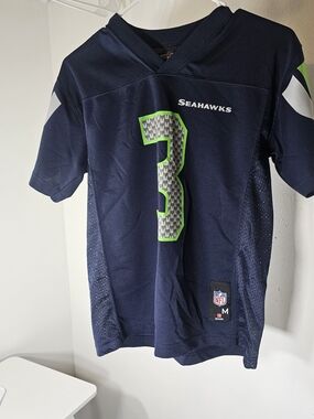 Kids Navy & Neon Green #3 Football Jersey